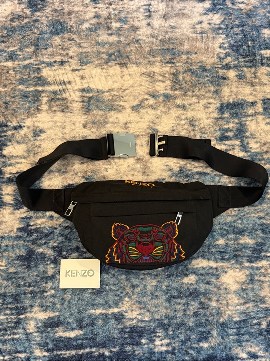 Kenzo Other - Kenzo Black Belt Bag with Multicolor Tiger Embroidery